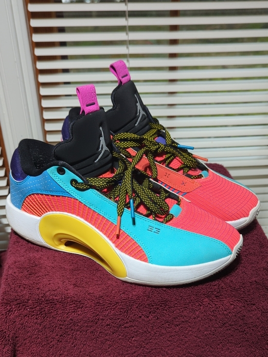 Jordan Other - Jordan Men's XXXV Multicolor 10.5 Basketball Shoes in Pink, Turquoise & Yellow